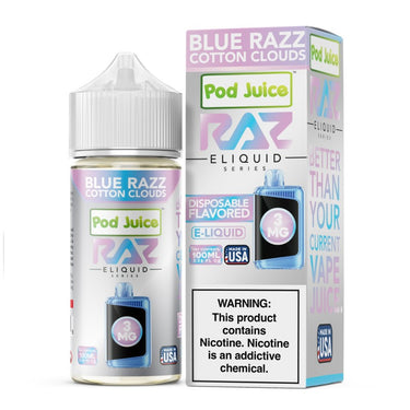 Blue Razz Cotton Clouds RAZ E-liquid Nic 100ml